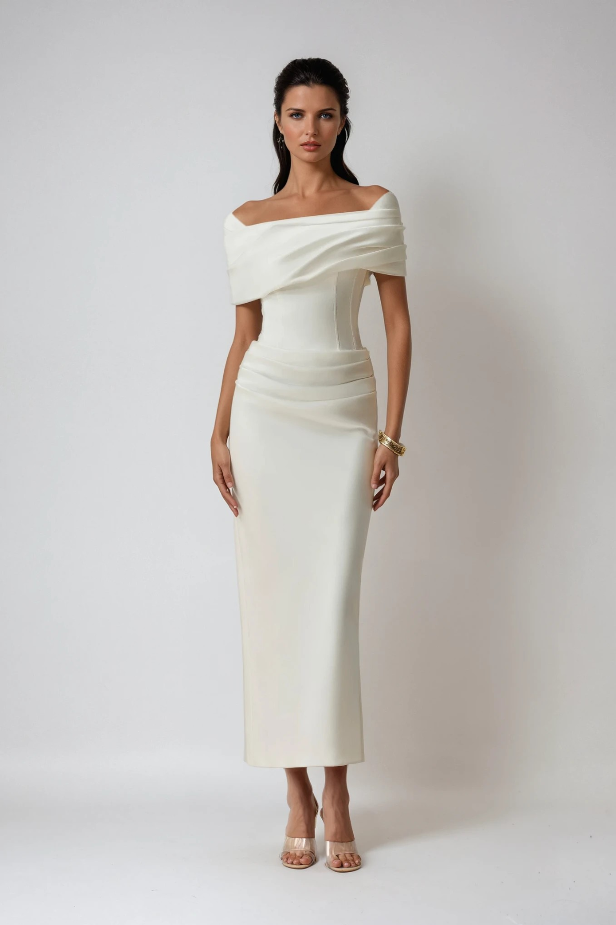 Off Shoulder Maxi Dress in Lightweight Fabric for Casual Summer Events