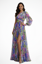 One Shoulder Flowy Maxi Dress | Women's Wedding Guest Dress | Elegant Event Wear
