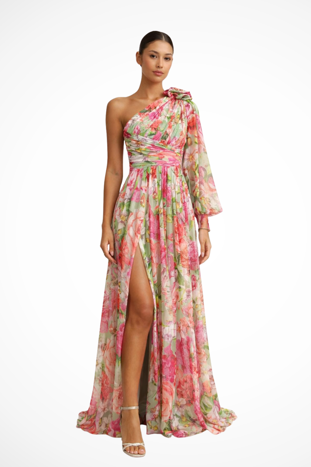 One Shoulder Flowy Maxi Dress | Women's Wedding Guest Dress | Elegant Event Wear