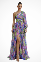 One Shoulder Flowy Maxi Dress | Women's Wedding Guest Dress | Elegant Event Wear