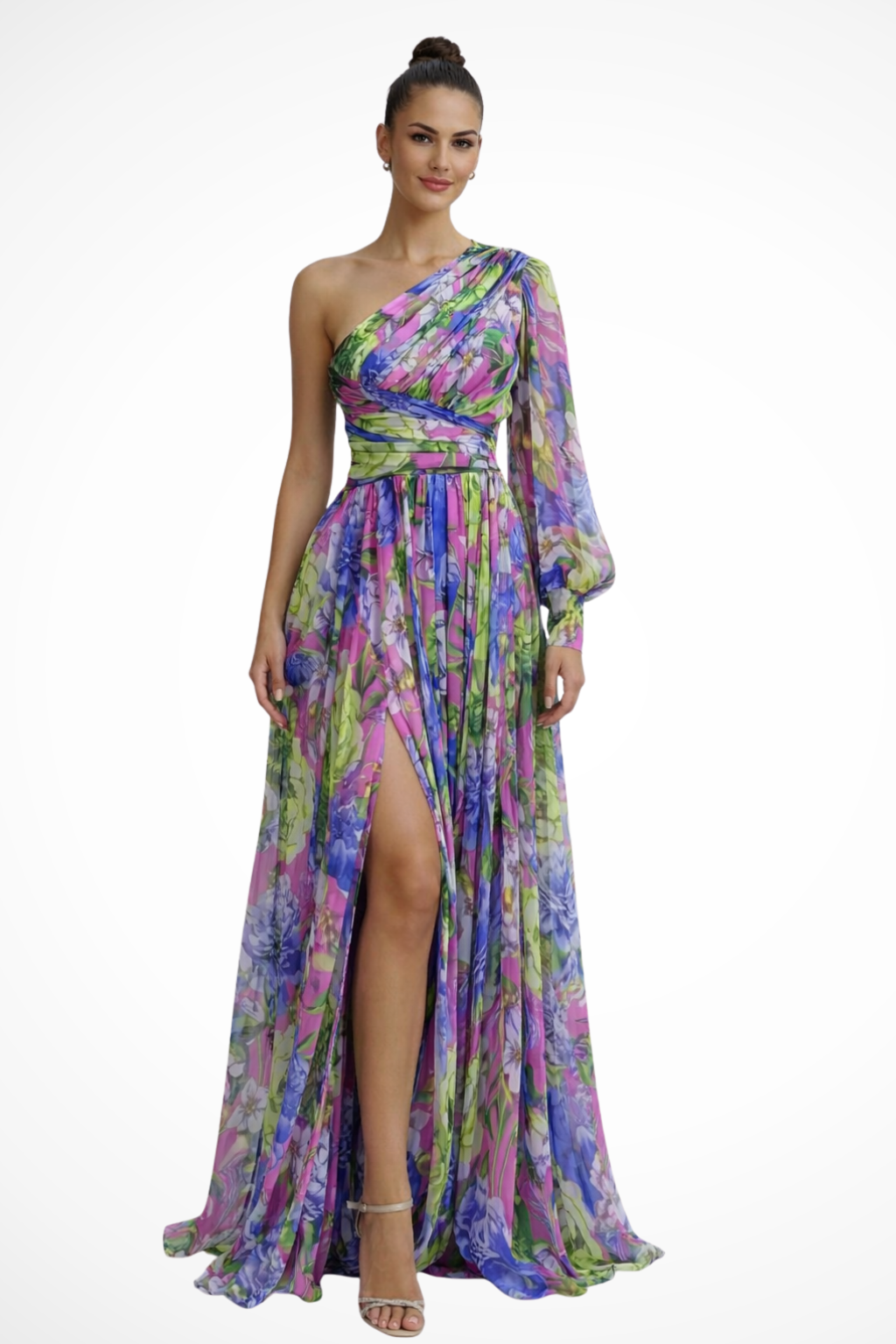 One Shoulder Flowy Maxi Dress | Women's Wedding Guest Dress | Elegant Event Wear