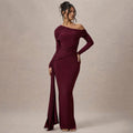 One-Shoulder Maxi Dress in Soft Fabric - Elegant Evening Wear for Women - Multiple Color Options Available