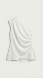 One-Shoulder Sleeveless Top - Lightweight Fabric - Casual Wear - Perfect for Summer Outings