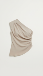 One-Shoulder Sleeveless Top - Lightweight Fabric - Casual Wear - Perfect for Summer Outings