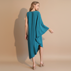 One-Sleeve Matte Crepe Dress for Women - Elegant Evening Cocktail Dress for Special Occasions
