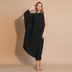 One-Sleeve Matte Crepe Dress for Women - Elegant Evening Cocktail Dress for Special Occasions