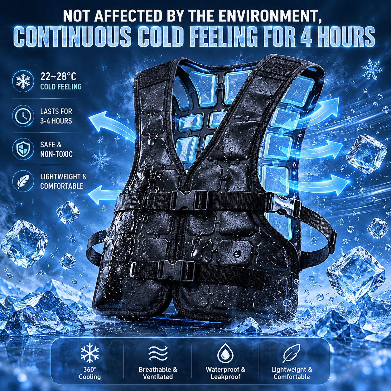 Phase Change Cooling Vest Lightweight – Outdoor Work, Sports