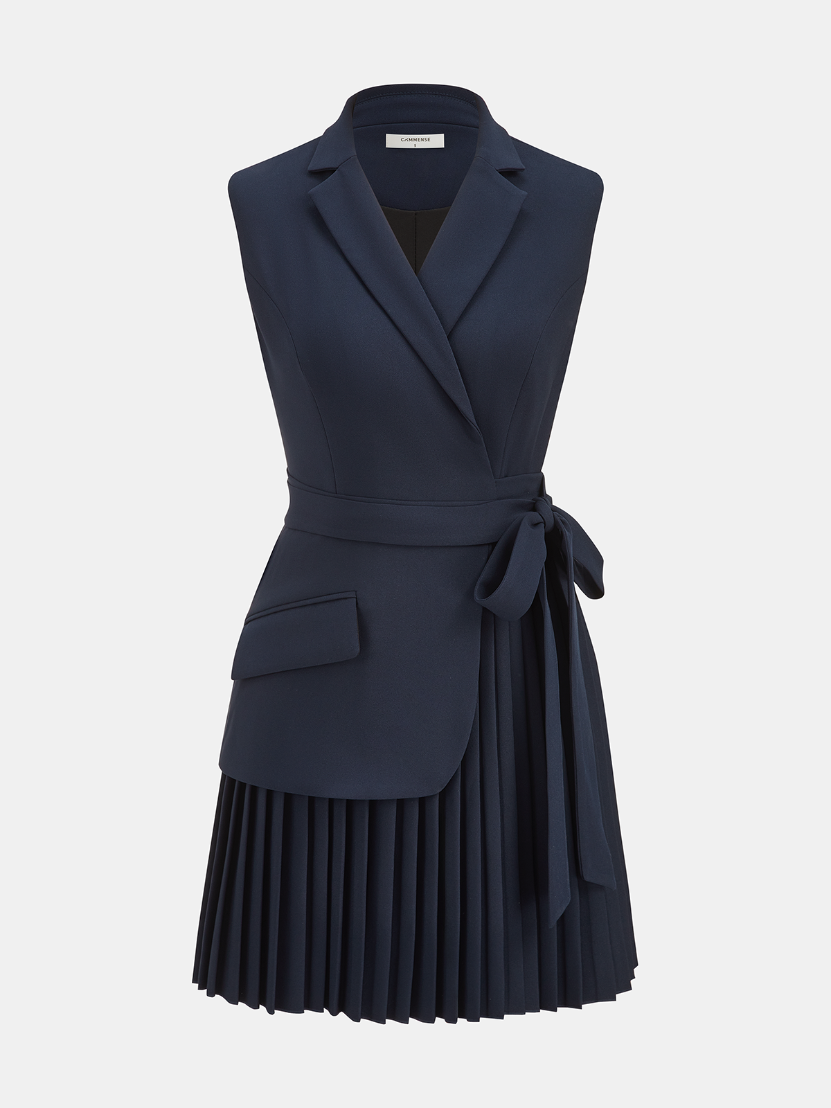 Pleated Blazer Dress in Soft Fabric - Elegant Office Wear for Women