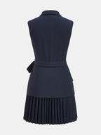 Pleated Blazer Dress in Soft Fabric - Elegant Office Wear for Women