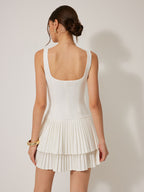 Pleated Mini Dress in Sorrento Style for Casual Outings and Events