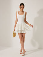Pleated Mini Dress in Sorrento Style for Casual Outings and Events