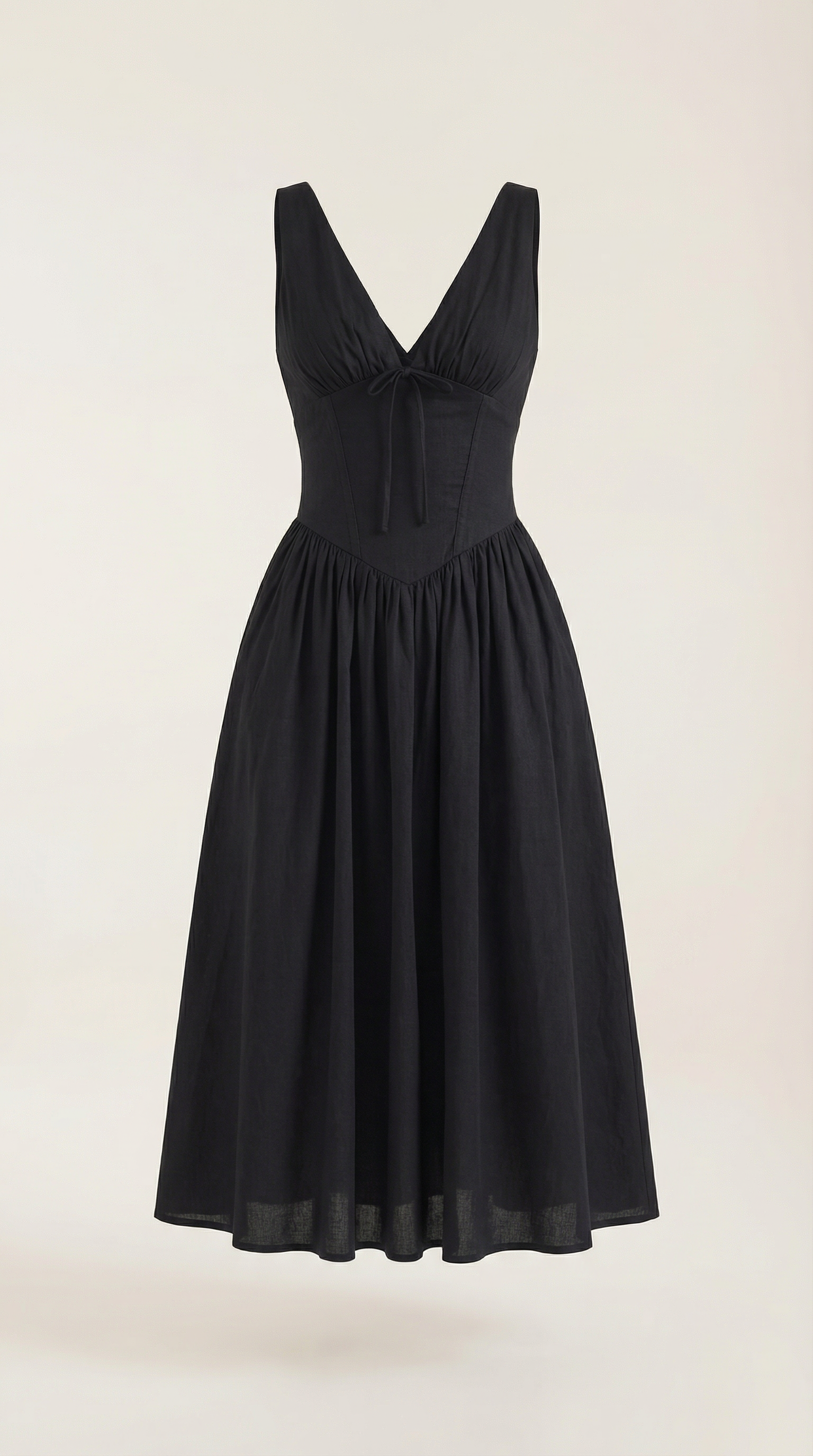 Plunge Midi Dress - Lightweight Fabric - Elegant Party Wear for Women - Perfect for Special Occasions