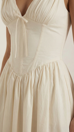 Plunge Midi Dress - Lightweight Fabric - Elegant Party Wear for Women - Perfect for Special Occasions