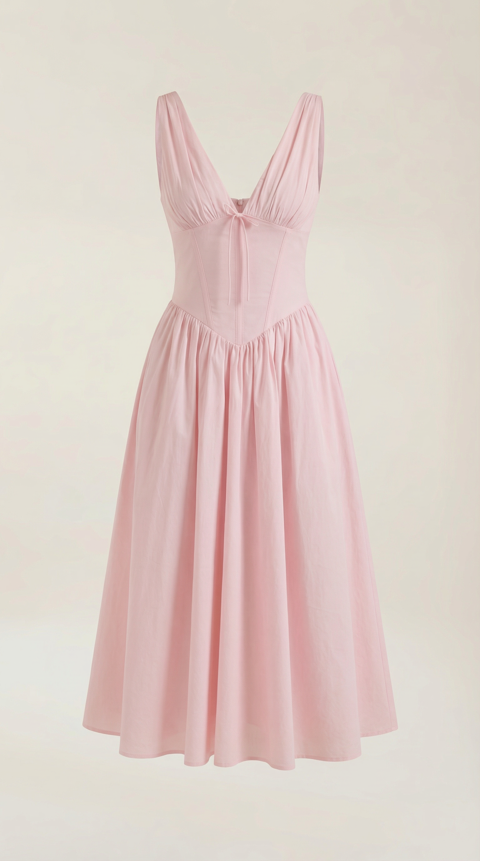 Plunge Midi Dress - Lightweight Fabric - Elegant Party Wear for Women - Perfect for Special Occasions