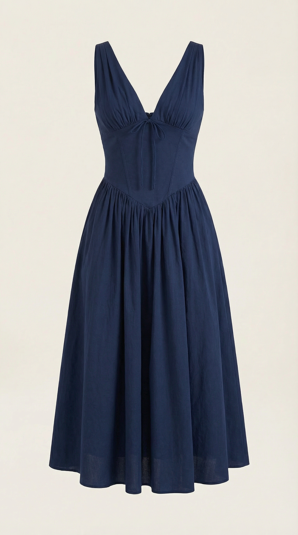 Plunge Midi Dress - Lightweight Fabric - Elegant Party Wear for Women - Perfect for Special Occasions