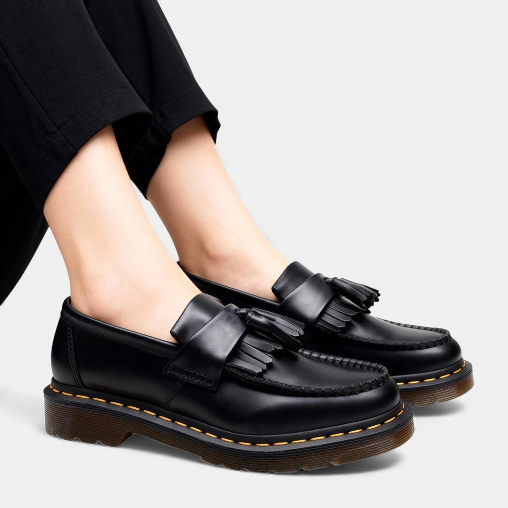 Polished Leather Tassel Loafers for Women - Stylish Slip-On Shoes for Casual and Formal Wear