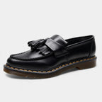 Polished Leather Tassel Loafers for Women - Stylish Slip-On Shoes for Casual and Formal Wear