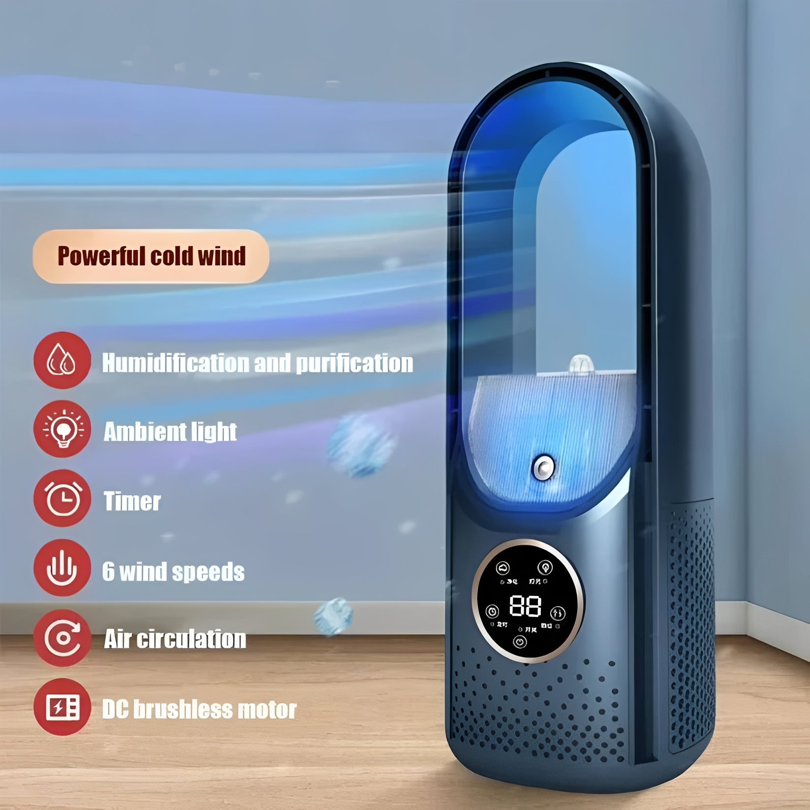 Portable 3-in-1 Air Cooler with Humidifier and Silent Motor – Office, Night Use