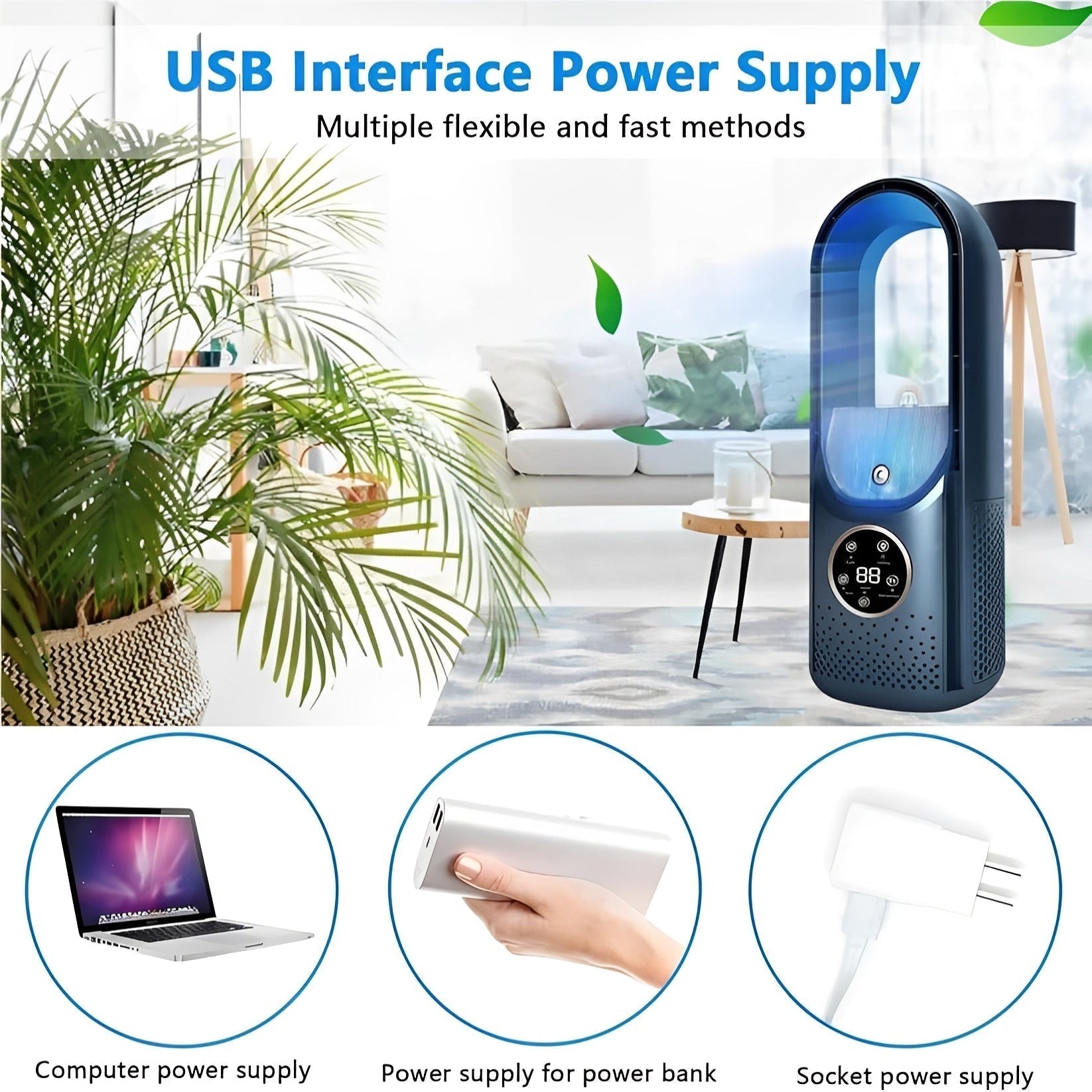 Portable 3-in-1 Air Cooler with Humidifier and Silent Motor – Office, Night Use