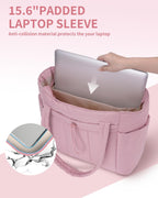Quilted Puffer Tote with Laptop Sleeve & Cup Holder – Travel, Work