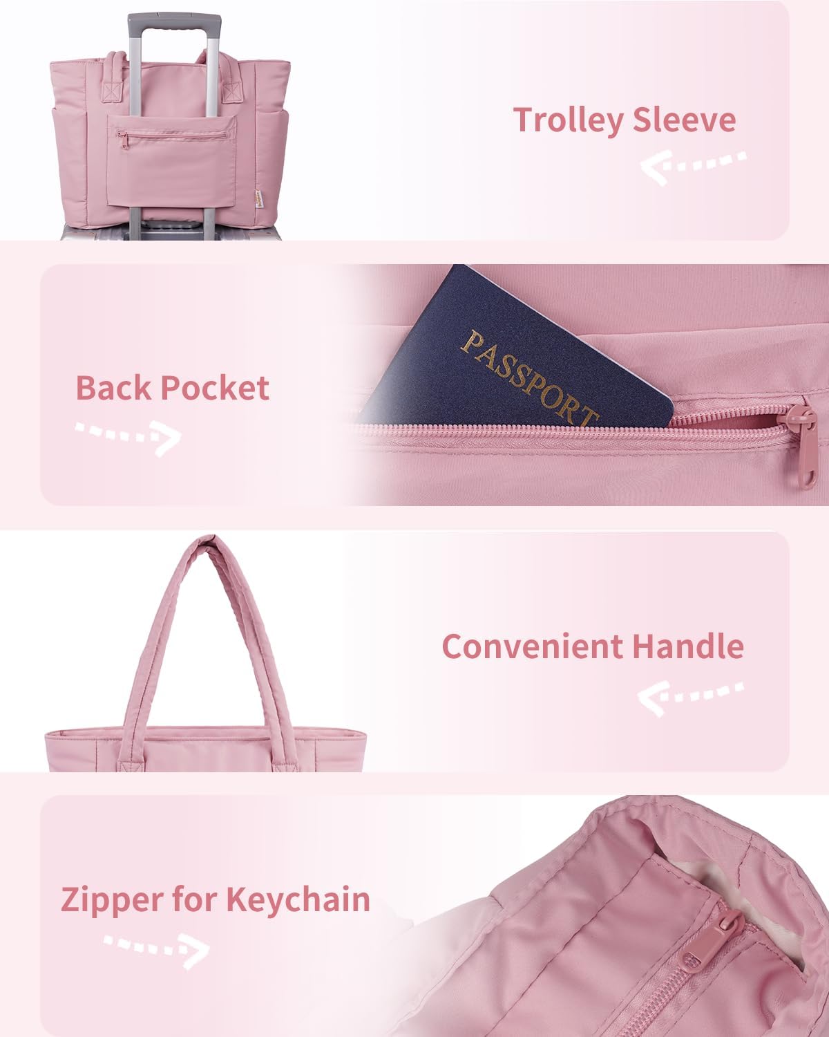 Quilted Puffer Tote with Laptop Sleeve & Cup Holder – Travel, Work