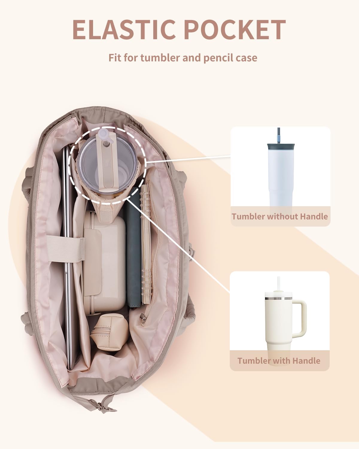 Quilted Puffer Tote with Laptop Sleeve & Cup Holder – Travel, Work