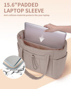 Quilted Puffer Tote with Laptop Sleeve & Cup Holder – Travel, Work