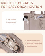 Quilted Puffer Tote with Laptop Sleeve & Cup Holder – Travel, Work