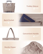 Quilted Puffer Tote with Laptop Sleeve & Cup Holder – Travel, Work