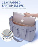 Quilted Puffer Tote with Laptop Sleeve & Cup Holder – Travel, Work