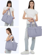 Quilted Puffer Tote with Laptop Sleeve & Cup Holder – Travel, Work