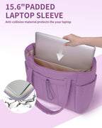 Quilted Puffer Tote with Laptop Sleeve & Cup Holder – Travel, Work