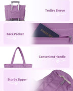Quilted Puffer Tote with Laptop Sleeve & Cup Holder – Travel, Work