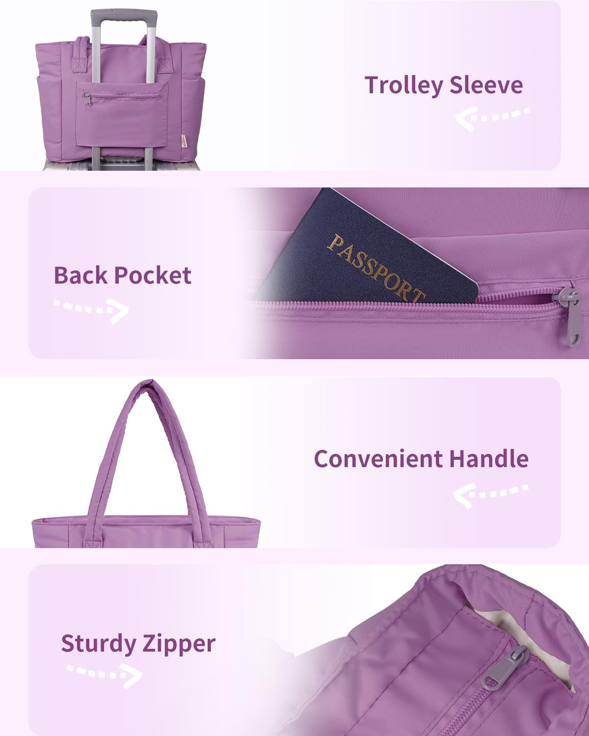 Quilted Puffer Tote with Laptop Sleeve & Cup Holder – Travel, Work