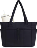 Quilted Puffer Tote with Laptop Sleeve & Cup Holder – Travel, Work