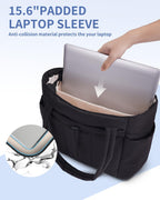 Quilted Puffer Tote with Laptop Sleeve & Cup Holder – Travel, Work