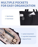 Quilted Puffer Tote with Laptop Sleeve & Cup Holder – Travel, Work