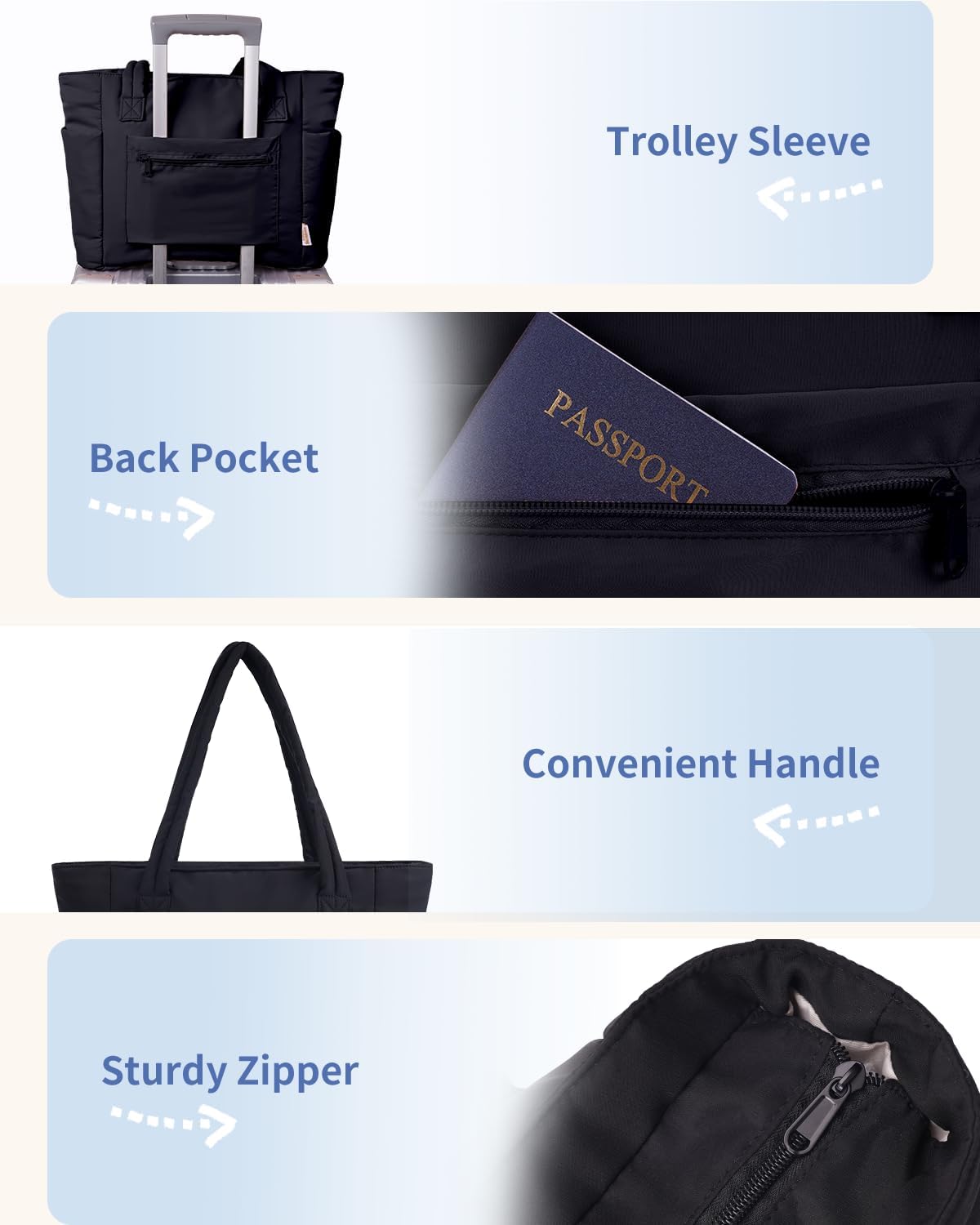 Quilted Puffer Tote with Laptop Sleeve & Cup Holder – Travel, Work