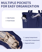 Quilted Puffer Tote with Laptop Sleeve & Cup Holder – Travel, Work
