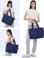 Quilted Puffer Tote with Laptop Sleeve & Cup Holder – Travel, Work