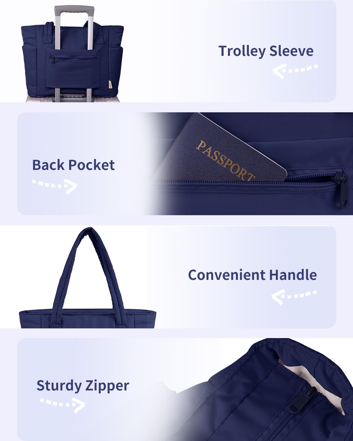 Quilted Puffer Tote with Laptop Sleeve & Cup Holder – Travel, Work
