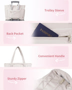 Quilted Puffer Tote with Laptop Sleeve & Cup Holder – Travel, Work