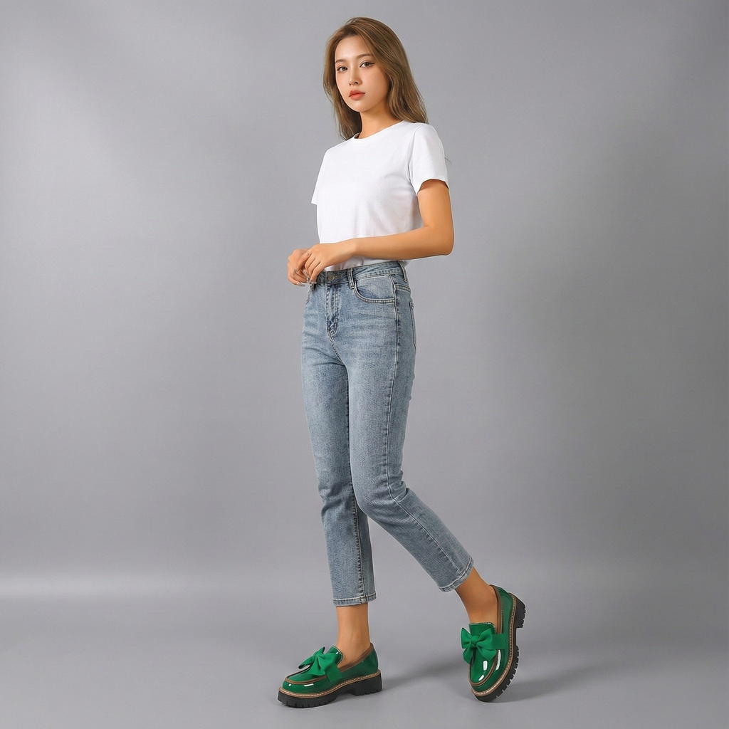 Retro Bowknot Thick-Soled Women's Shoes - Stylish and Comfortable Footwear for Casual Outings