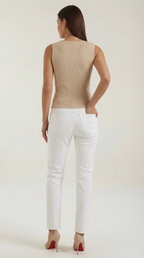 Ribbed Tank Top for Women - Lightweight Rain-Resistant Fabric - Casual Summer Wear - Available in Multiple Colors