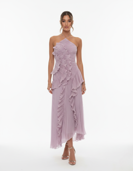 Ruffle Maxi Dress in Lightweight Fabric - Elegant Summer Dress for Casual or Formal Occasions