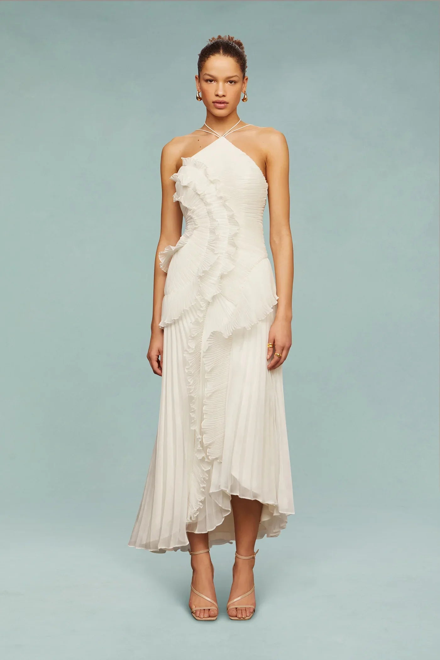 Ruffle Maxi Dress in Lightweight Fabric - Elegant Summer Dress for Casual or Formal Occasions