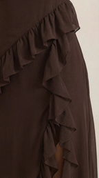 Ruffled Maxi Dress for Women - Lightweight Fabric, Elegant Design, Perfect for Summer Events and Casual Outings