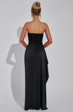 Satin Corset Maxi Dress for Women - Elegant Evening Wear, Formal Style