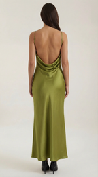 Satin Maxi Slip Dress for Women - Elegant Evening Wear in Rhiannon Style