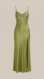 Satin Maxi Slip Dress for Women - Elegant Evening Wear in Rhiannon Style